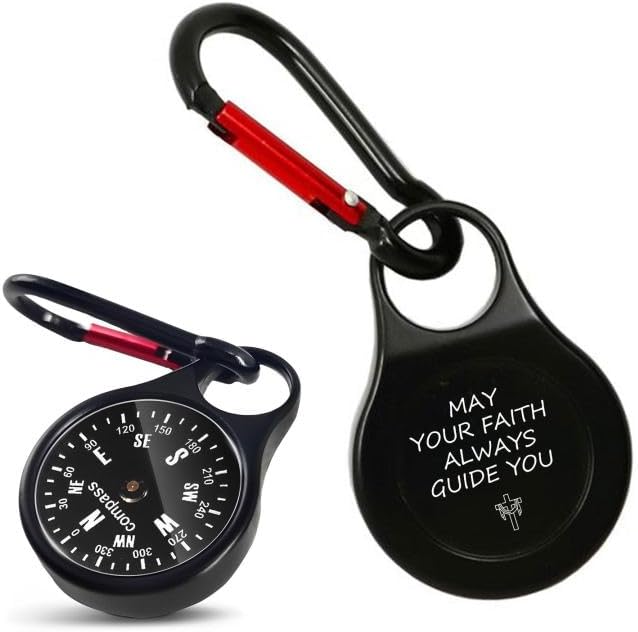 Custom Portable Compasses Keychain with Text Mini Compass with Waterproof Luminous Function Survival Gifts for Men Hiking Camping Hunting Map Navigation Tool