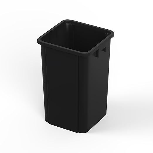 19 Gallon Black Square Commercial Trash Garbage Can | Outdoor Office Restauran School Kitchen