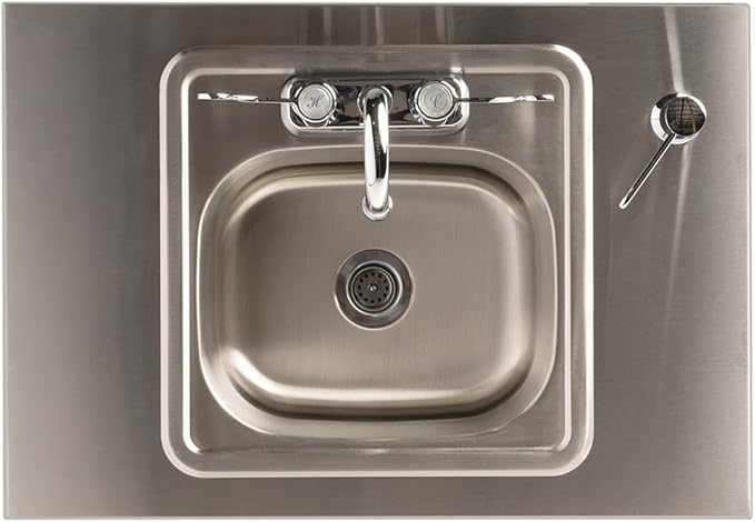 Ozark River Portable Sinks Elite PRO1, Free Standing Portable Concession Sink, Commercial Restaurant Portable Sink with Hot Water, Stainless Food Service Sink, Black Doors-Black Edges-Splashguard