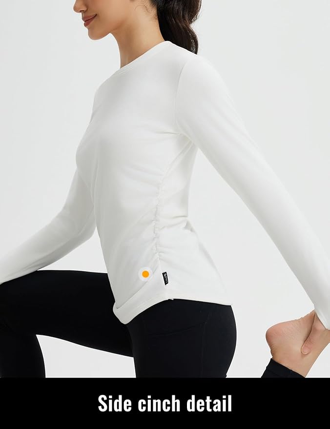 baleaf Womens Thermal Shirts Fleece Lined Long Sleeve Tops Workout Base Layer Slim Fit Cold Weather Gear