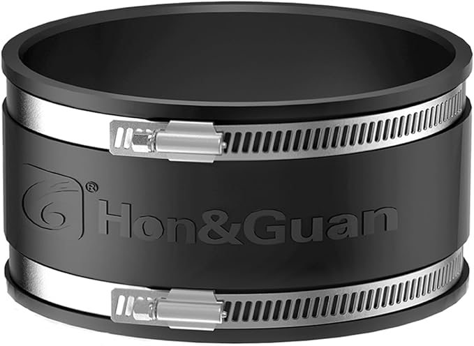 Hon&Guan 8 Dust Collection Fittings Rubber Noise Reduction Clamp for 8 Inch PVC Pipe/HVAC Inline Duct Fans and Carbon Filters/Duct Reducer
