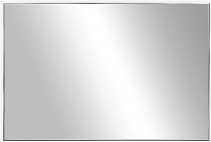 Frame My Mirror Silver Metal Framed Mirror, 20" x 60" Mirror for Bathroom, Metal Frame, True Reflections Glass, Chrome Finish, Stanton Design, Hangs Horizontally or Vertically, Made in USA