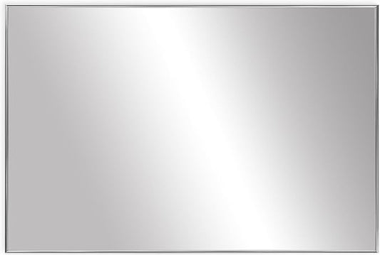 Frame My Mirror Silver Metal Framed Mirror, 32" x 48" Mirror for Bathroom, Metal Frame, True Reflections Glass, Chrome Finish, Stanton Design, Hangs Horizontally or Vertically, Made in USA