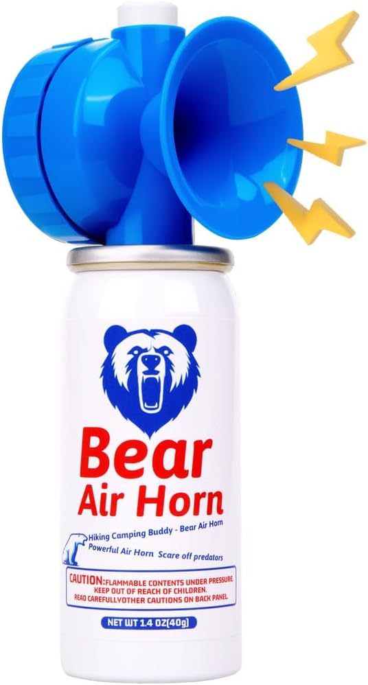 1.4oz Bear Horn for Self Defense, 123dB Loud Mini Air Horn, Audible Up to 1/2 Mile, Safety Air Horn for Hiking,Camping and Outdoor Protection（1.2.4）