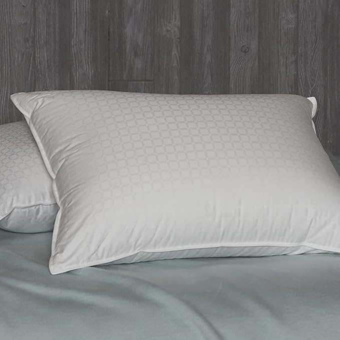 Cuddledown Dreamstead Premium Sleeping Pillow| European White Goose Down | 700 Fill Power | 300 Thread Count 100% Cotton Shell | Windowpane Weave | Hypoallergenic | Handcrafted | Queen - Soft/Thin