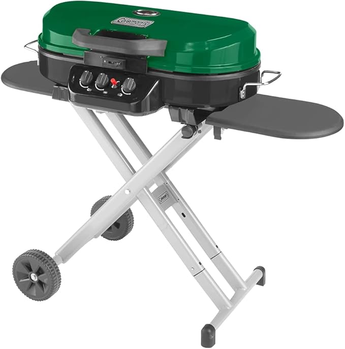 Coleman RoadTrip 285 Portable Stand-Up Propane Grill with 3 Adjustable Burners & Instastart Ignition, 20,000 BTUs of Power for Outdoor Cooking, Camping, Tailgating, Grilling, BBQs, & More