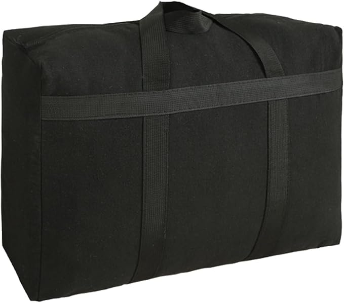 Canvas Extra Large Storage Bags Duffle Bags Organizer Bags for Space Saving Moving Storage (100L, Black)