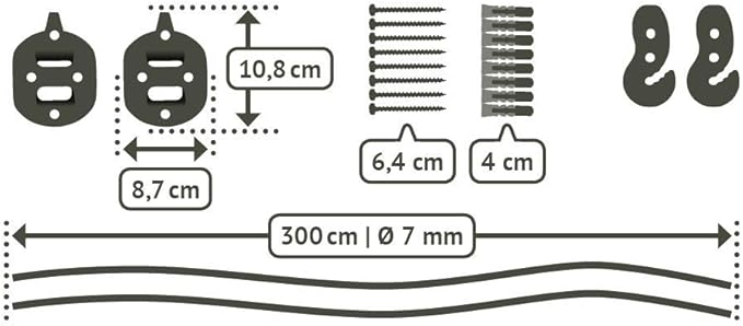 LA SIESTA - Large Double Brisa Classic Hammock & CasaMount - Suspension Kit for Walls, Ceilings & Beams - Indoor/Outdoor Swing - Weather-Resistant, Portable - 2-Person - Cedar