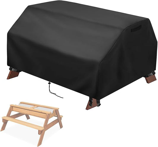 38 Inch Picnic Table Cover, Waterproof Patio Camping Table Cover Fits for Toddler Kids Outdoor Picnic Table Bench Set,Sand and Water Activity Table Covers- 38"L x 38"W x 19.5"H