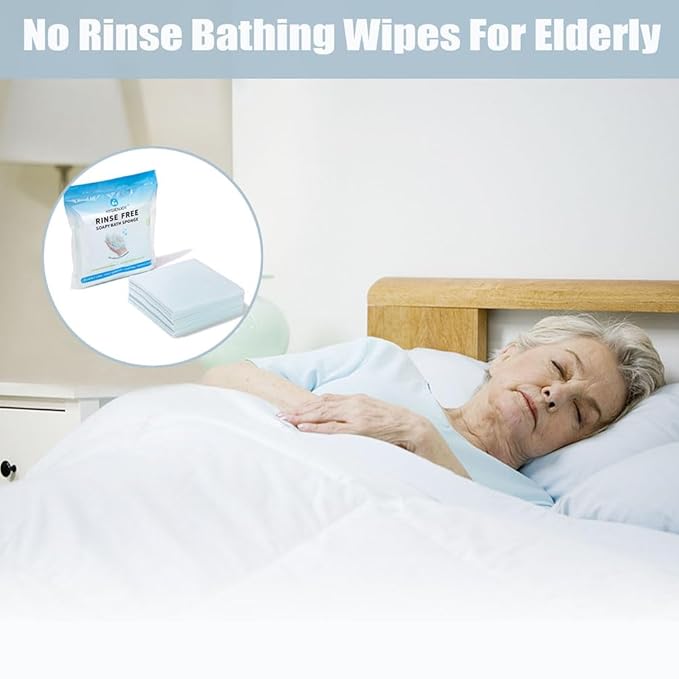 HYGIENJOY-21% Larger,No Rinse Bathing Wipes for Adults-Rinse Free Bath Sponges,Soap Infused,Extra Thick and Dry Shower Wipes for Elderly,For Camping,Hiking,Post Surgery Must Haves, (75 counts)