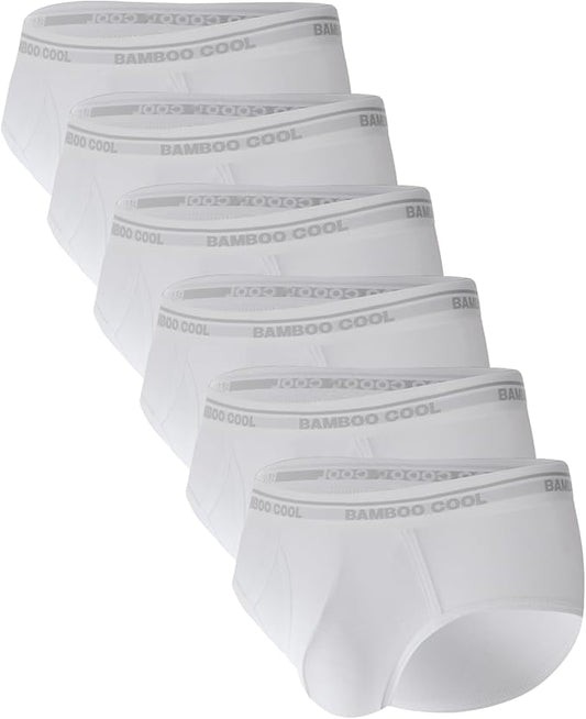 BAMBOO COOL Mens Breathable Soft Underwear Open-fly Classic Briefs, Tag-free