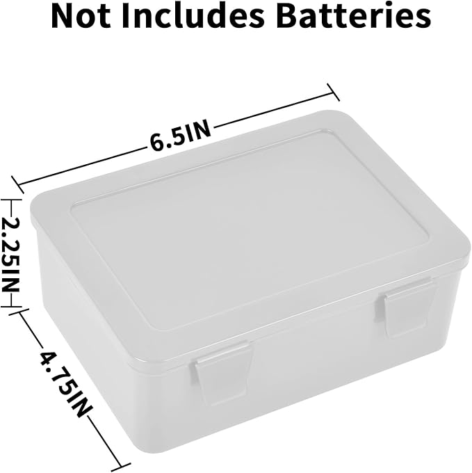 FULLCASE Battery Storage Organizer Holder Holds 54 AA AAA Batteries, Box Cases Garage Container, Home Drawer Organization Dispenser (Case Only) White