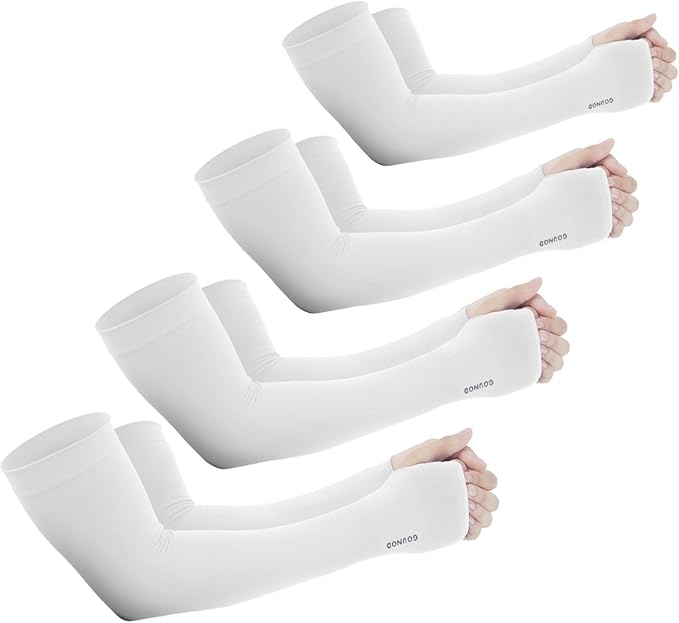 GOUNOD Sun Protection Cooling Arm Sleeves with Thumb Holes - Gardening Outdoors Sports Workouts Sunscreen Arm Sleeves