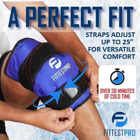 Fittest Pro Knee Ice Pack Wrap for Pain Relief, Reusable Hot and Cold Therapy Wrap for Swelling, Recovery, and Therapy for Arthritis, Meniscus Tear and ACL