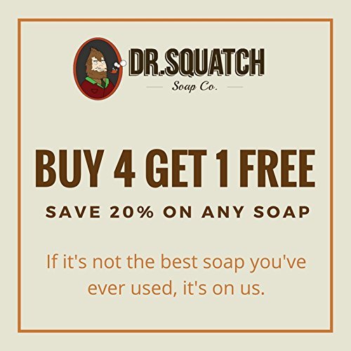 Dr. Squatch Natural Bar Soap for Men - Cold Process Soap with No Harsh Chemicals - Pine Tar (5 oz, 3-Pack)