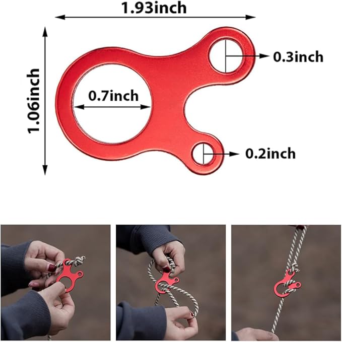 Guyline Tensioner Tent Rope Tensioner - 24Pcs - Alloy Camping Tent Guyline Cord Adjuster Combination Camping Gear (Red, TriHoles)