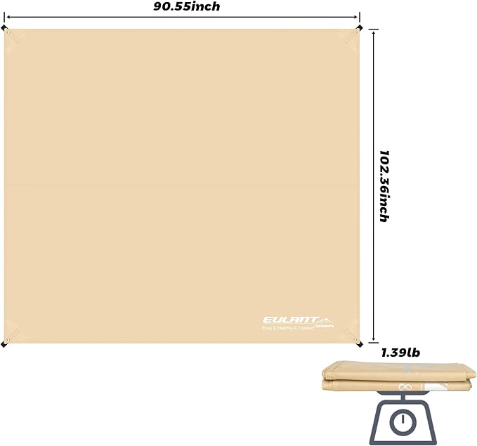 Tent Footprint, 210D Oxford Cloth Camping Tent Tarp, PU 3000 Waterproof Ground Sheet Mat for Tent, Backpacking, Hiking, Beach