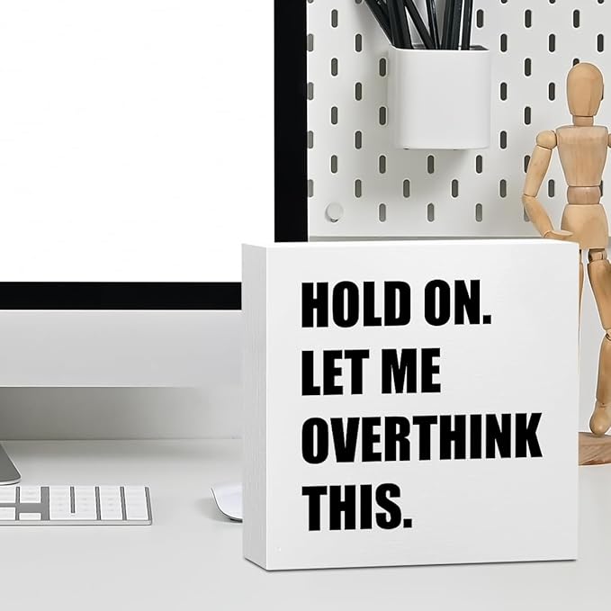 Inspirational Quotes Office Supplies Rustic Desk Decor Motivational White Wooden Box Sign Funny Sarcastic Farmhouse Wood Plaque Positive Cubicle Accessories Home Shelf Table Counter Bar Decorations