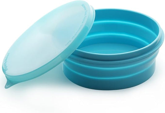 IYYI ME.FAM Silicone Collapsible Bowl with Lid - 800ML Folding Travel Bowl for Camping, Hiking - Heat Resistant