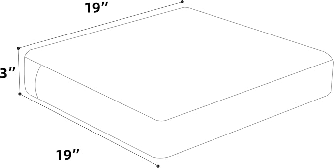 Favoyard Outdoor Chair Cushion 19 x 19 x 3 Inch Rainproof & 3-Year Fade Resistant Patio Furniture Cushions with Removable Cover and Adjustable Ties for Garden Sofa Couch Pads Set of 2, Dark Gray