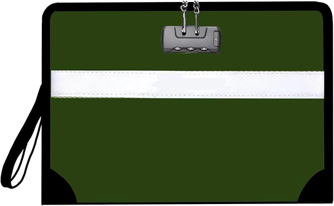 Fireproof Document Bag with Lock and Zipper, Fireproof Waterproof Money Bag with Reflective Strip Suitable for Cash, Mobile Phones, Credit Cards and Notarized Documents (Big)