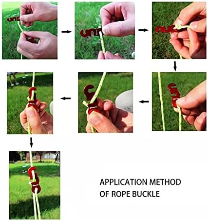 Tent Wind Ropes with Tensioners Cord Adjuster, 8pcs 13ft Reflective Rope for Camping, Hiking, Canopy Shelter, Outdoor Activity(Black)