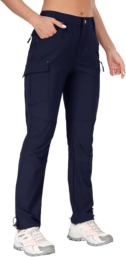 GymBrave Women's Hiking Cargo Pants Quick Dry Outdoor Camping Capris Water Resistant UPF 50 with Zipper Pockets