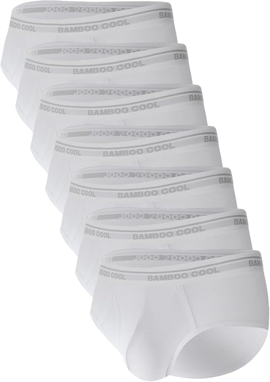 BAMBOO COOL Mens Breathable Soft Underwear Open-fly Classic Briefs, Tag-free