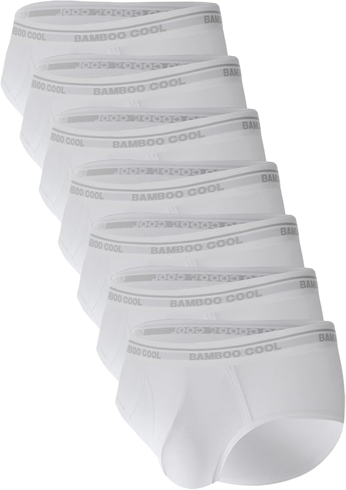 BAMBOO COOL Mens Breathable Soft Underwear Open-fly Classic Briefs, Tag-free