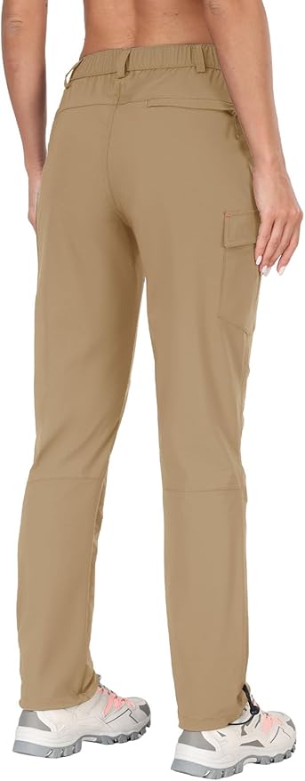 GymBrave Women's Hiking Cargo Pants Quick Dry Outdoor Camping Capris Water Resistant UPF 50 with Zipper Pockets