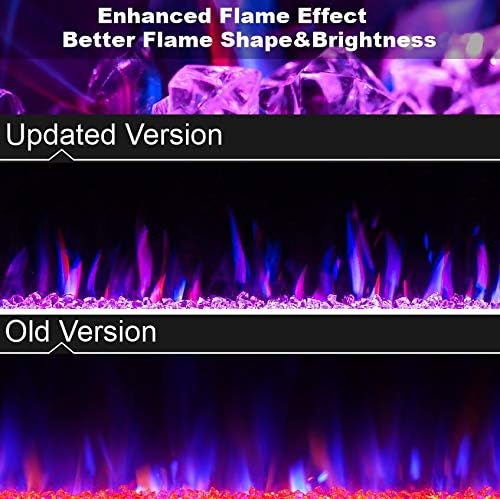 60" Electric Fireplace in-Wall Recessed and Wall Mounted 1500W Fireplace Heater and Linear Fireplace with Timer/Multicolor Flames/Touch Screen/Remote Control