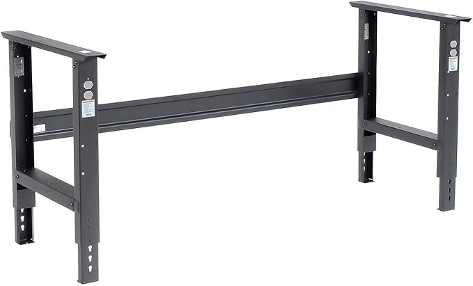 Global Industrial Adjustable Height Workbench C-Channel Leg, 72" W x 36" D, 1-1/2" Shop Top Square Edge, Black