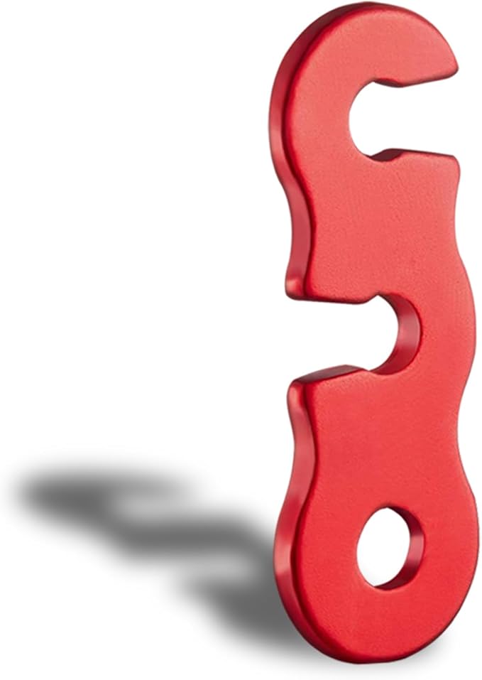 Guyline Tensioner Tent Rope Tensioner - 24Pcs - Alloy Camping Tent Guyline Cord Adjuster Combination Camping Gear (Red, TriHoles)