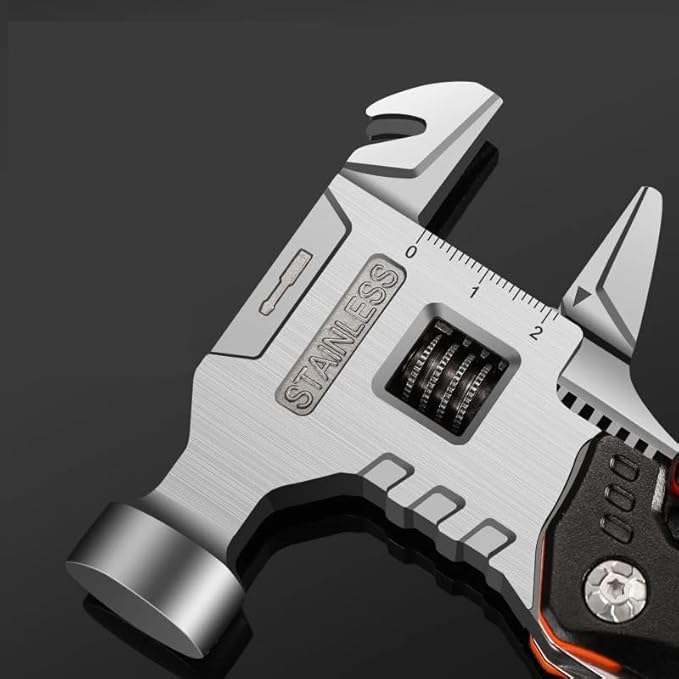 MALOM 18-in-1 Upgraded adjustable Hammer, Stainless Steel multitool Pliers with Replaceable Tungsten Wire Cutters, Bottle Opener, Nylon Sheath, Ideal for Camping, Survival, Hunting (Black)