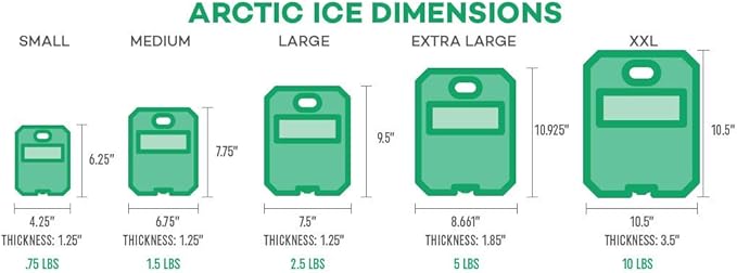 Arctic Ice Alaskan Series Long Lasting Reusable Ice Pack - Freezes at 32° Fahrenheit - Keeps Food & Drinks Cool Without The Risk of Freezing