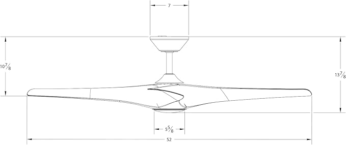 Zephyr Smart Indoor and Outdoor 3-Blade Ceiling Fan 52in Matte White with Adjustable CCT 2700K-3000K-4000K-5000K LED Light Kit and Remote Control works with Alexa, and iOS or Android App