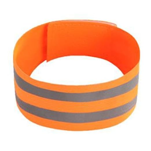 4PCS Reflective Wrist Strap 5x1x1cm Running Safety Gear Reflective Wristbands High Visibility Bike Ankle Bands Reflector Armband Self-Adhesive Reflective Bands for Walking,Night Sports Orange