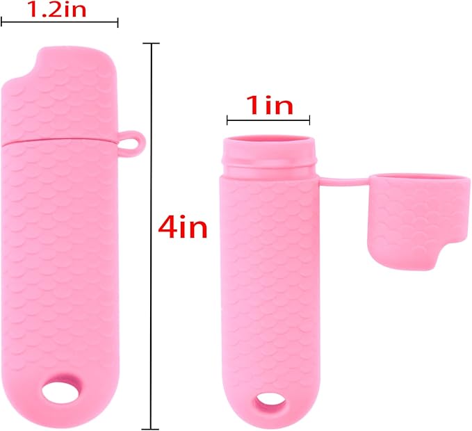 5 Pcs Waterproof Lighter Case Cover Holder for BIC Regular Lighters Sleeve Type J6 Outdoor Survival Multipurpose Seal Lighter Pouchfor Hiking and Camping (Pink, 5)