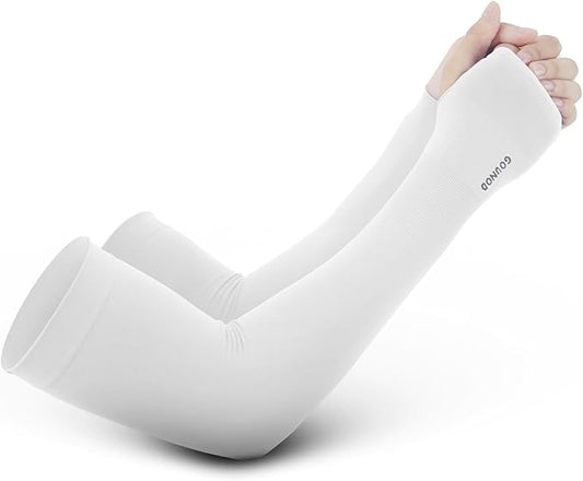 GOUNOD Sun Protection Cooling Arm Sleeves with Thumb Holes - Gardening Outdoors Sports Workouts Sunscreen Arm Sleeves