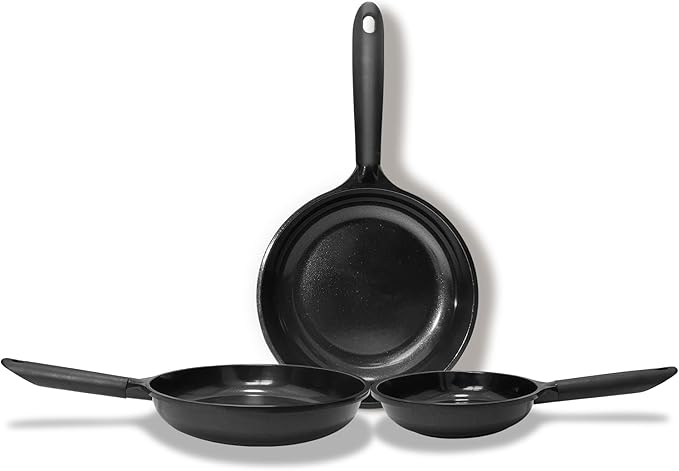 Ceramic Nonstick Frying Pans, Non-Toxic Skillets, 8", 9.5", and 11" Set of 3, PFAS & PTFE & PFOA Free, Dishwasher Safe, Compatible with All Stovetops