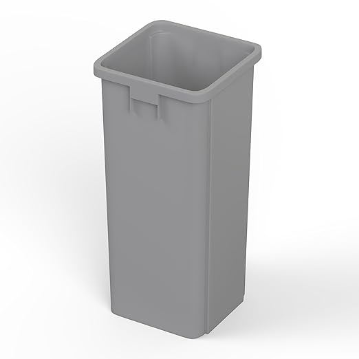 23 Gallon Gray Square Commercial Trash Garbage Can | Outdoor Office Restaurant School Kitchen
