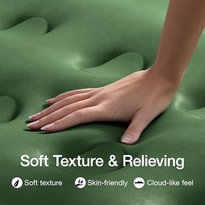 Air Mattress Queen with Built in Pump - Upgraded Blow Up Bed, 2 Mins Quick Self Inflatable with Double Air Chamber, 18"/650lbs Max, All Night No Lost Air, for Camping,Home,Portable Travel