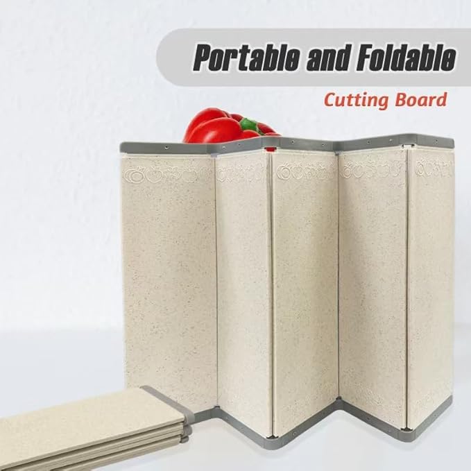Camping Cutting Board Flexible Foldable and Portable Plastic Chopping Board for Fruits, Vegetables, Meats and Cheeses