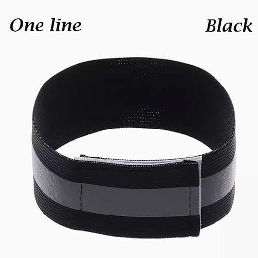 4PCS Reflective Wrist Strap 4x1.5cm Running Safety Gear Reflective Wristbands High Visibility Bike Ankle Bands Reflector Armband Self-Adhesive Reflective Bands for Walking,Night Sports Black