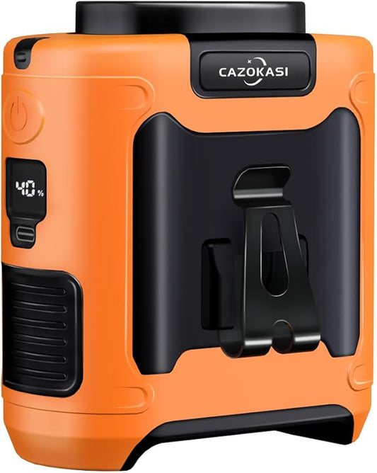 CAZOKASI Personal Fan 10000mAh Waist Clip Portable Rechargeable Wearable Hand Free, 6-40hours Wearable Cooler for Traveling Working Outdoor Office (10000mAh / Orange)