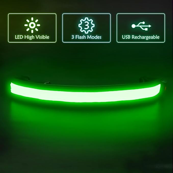 Illumifun LED Running Belt - USB Rechargeable Light Up Sash, High-Visibility Elastic Waistband Light for Running Cycling Hiking Camping Nighttime Activities