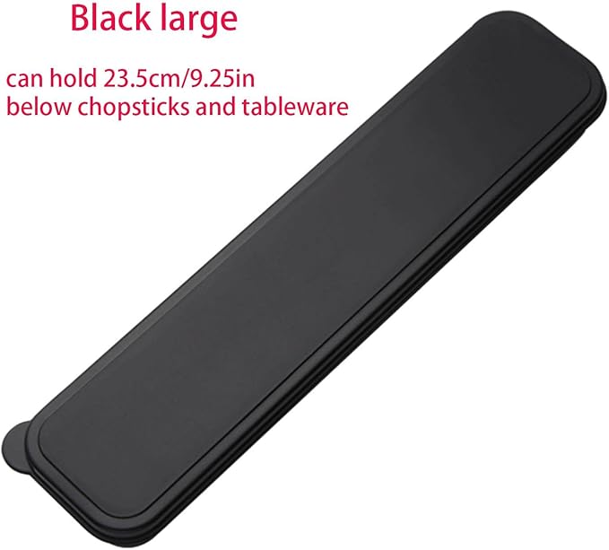 2Pcs Simple Utensil Holder with Lid, Portable Flatware Box Travel Tableware Storage Case, Simple Tableware Storage Box Case for Cutlery Kit (White、Black)