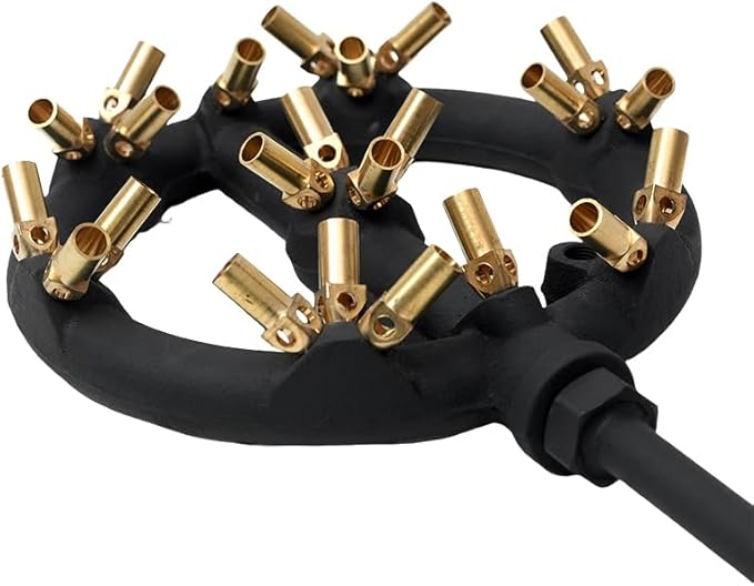 Propane Gas Outdoor Jet Burner with 23 Brass Tips and Regulator for Camping, Turkey, and Stove Buddy Cooking JB-23LP(Propane Gas 23 Tips & Regulator)