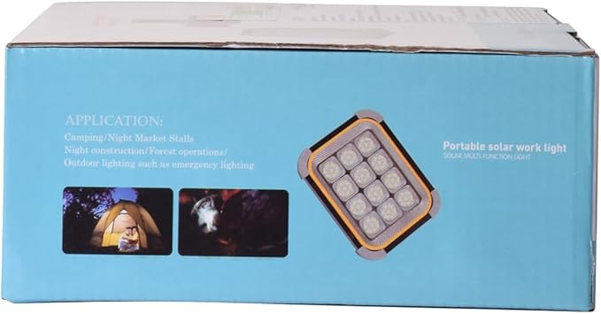 ERAY LED Work Light with 4 Solar Panel, 150W 12000mAH Rechargeable Worklight with 336 LED Beads/4 Modes/IP64/Stepless Dimming, Portable Job Site Light for Emergency Workshop（Grey