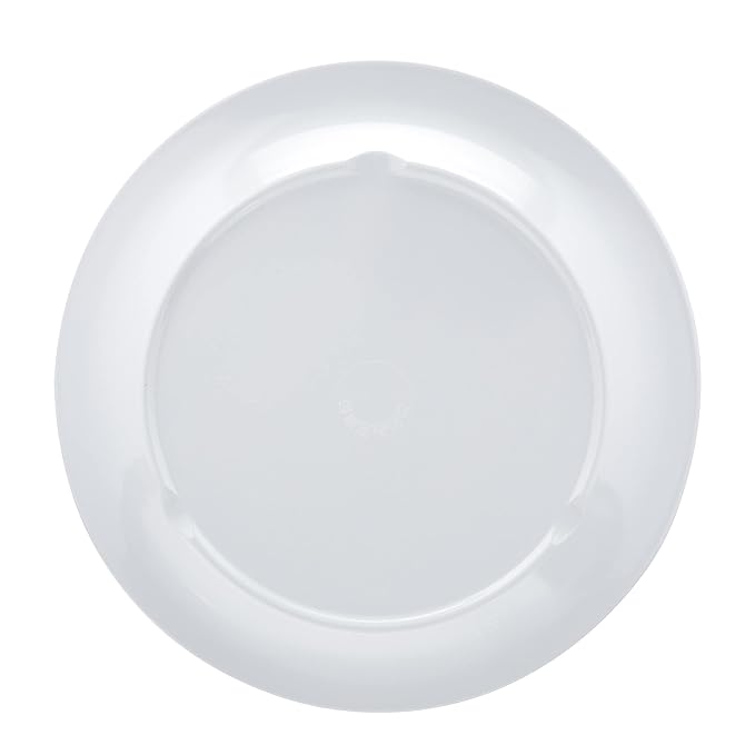 Amazon Basics Melamine (Plastic) Plate, 6 Piece Set, 10.5 in, White (Previously AmazonCommercial brand)